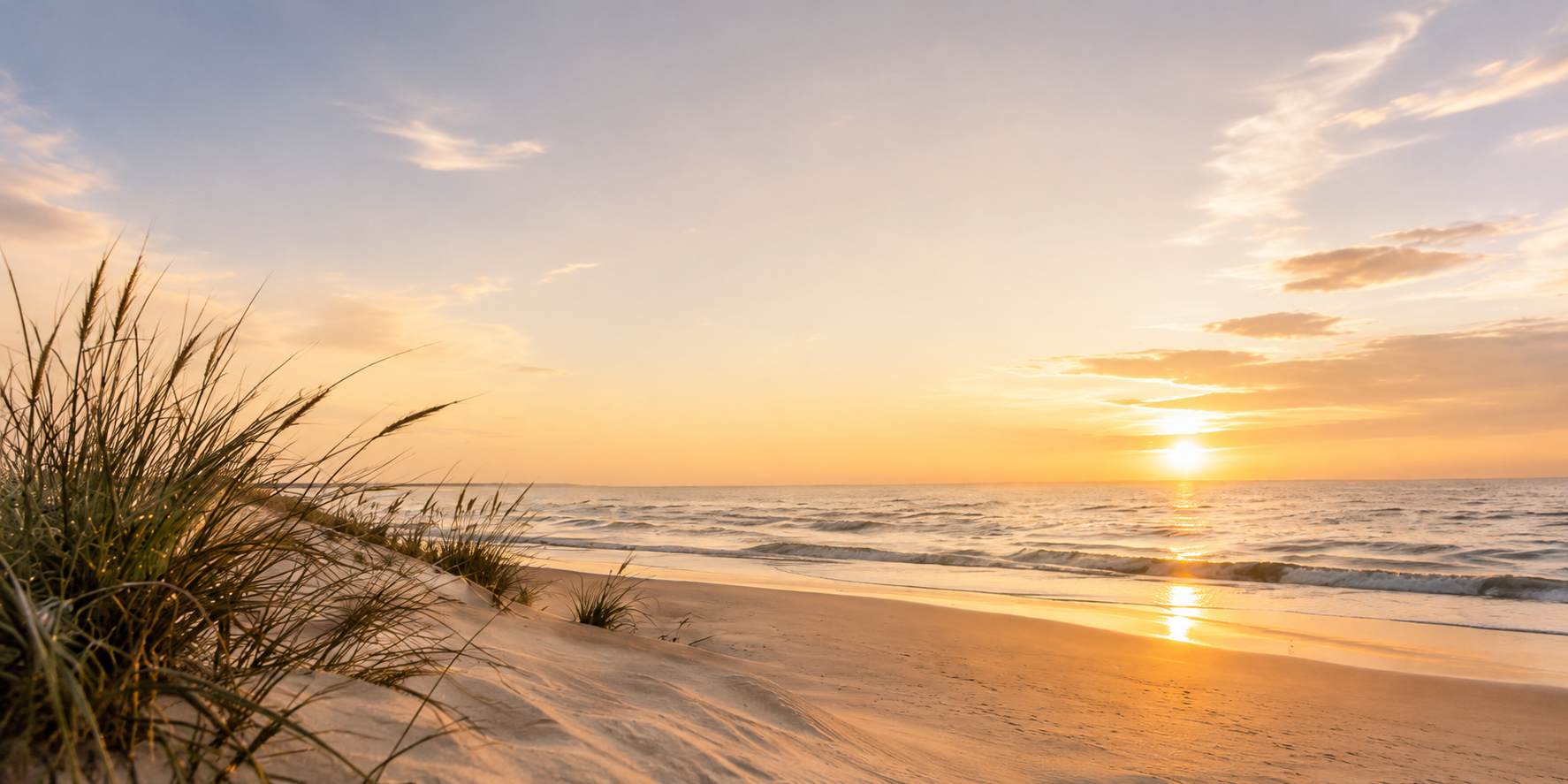 Sunrise shore and ocean